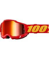 Vaikiški motokroso akiniai 100% Accuri 2 Junior Mirror - červená, červené plexi