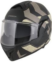 Atverčiamas motociklo šalmas Cassida MultiFlip Korp P/J - černá matná/písková/khaki