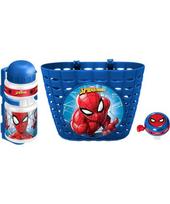 Dviračio rinkinys Spiderman (krepšelis, gertuvė, skambutis)