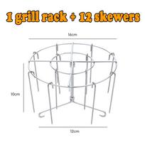 Air Fryer Skewer Stand Featuring Vertical Layout to Improve Airflow and Reduce Cooking Time for Skewered Items