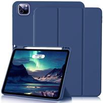 Pencil Case for IPad Air Pro 10.9 11 12.9 13 A16 10th 11th Generation Air 4 5 6 7 Trifold Stand Flip Cover with Pencil Holder iPad 10th 11th A16 tamsiai mėlyna spalva