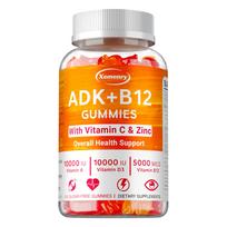 Vitamin D3 and Vitamin K2 gummies, rich in B vitamins, vitamin E, and zinc, high purity, suitable for adults. 100*1