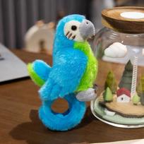 Cute Parrot Plush Slap Bracelet Funny Cartoon Animal Wristband Kids Stress Relief Toy Gift 20cm mėlyna