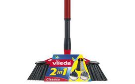 Vileda 143783 broom Indoor Soft / Hard bristle Polyethylene terephthalate (PET) Black, Grey, Red
