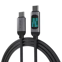 X-One FlowLink data transfer and charging cable | USB-C to USB-C | 100W | with LED display | 1.2m | black