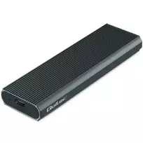 Qoltec Aluminium Enclosure | M.2 SSD drive | NVMe | PCIe | USB 3.1 | Super speed 10Gb/s | 4TB | Graphite