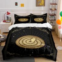 Golden Snake and Stars Pattern Bedding Set Bedding set (1 duvet cover, 2 pillowcases, duvet not included) 135x200cm