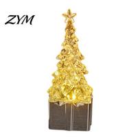 Christmas Party Atmosphere Decor Mini LED Light Up Faux Crystal Tree Figurine, Lighted Xmas Warm Glow Festive Room Decoration Table Centerpiece