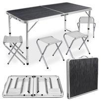 TRAMP camping set, foldable, 120x60 cm, black wood