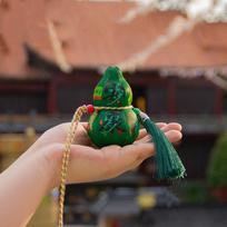 Auspiciousness 3D Gourd Fragrant Bag Chinese Style Traditional Gourd Car Pendant Color Printing Lanyard Lucky Bag Car Hanging 5x5x5cm