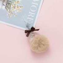 Hanging Cord Mobile Phone Lanyard Ribbon Bow Pompom Keychains Hairball Pendant  Bag Charm