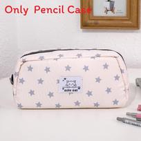 Minimalist Polyester Starry Cat Pencil Bag With Spacious Storage For School And Office