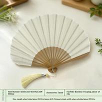 Vintage Cotton Linen Folding Hand Fan Bamboo Framed with Tassel Mini Shell Fan for Cosplay Party Home Decor