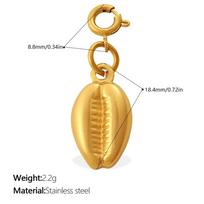 Waterproof Ocean Beach DIY Turtle Seahorse Jewelry Clasp Accessories 18K Gold Plated Pendant With EU Reach US CPSIA Standard Cowrie Shell