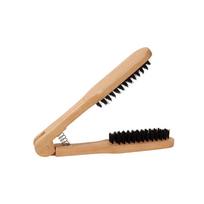 Professional Ionic Solid Wood V-Splint Pig Bristle Comb for Straight Hair Smooth Afro at Home Use
