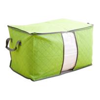 Non-Woven Clear Window Storage Bags with Zipper and Handles - Large Portable for Clothes, Blankets, and Towels One Size