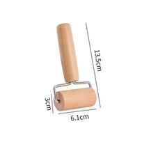 Beech Wood Double-Headed Rolling Pin with Wooden Handle for Dumpling Wrappers and Baking