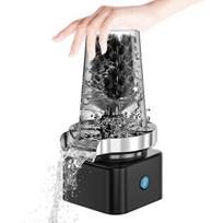 Automatinis stiklo ploviklis Galingas puodelių ploviklis virtuvės kriauklei Nerūdijančio plieno kūdikių buteliukų valiklis puodelių ploviklis kriauklei su šepečiu Normal Tee valve juoda