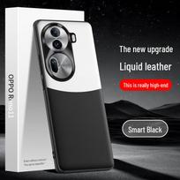 Liquid leather case for Oppo Reno 11 with anti-fall and anti-fouling protection. One-piece design for easy shipping. oppo Reno 11