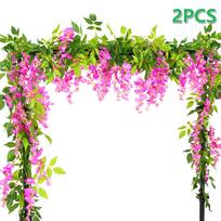 2 vnt 1,8M Wisteria Dirbtinės gėlės Vynuogių girliandos Augalai Vestuvių Arkos Papuošimas Netikras augalų lapas Rattan Galinis sieninis Gėlė Gebenė
