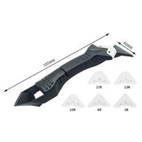 5 In 1 Silicone Scraper Sealant Smooth Remover Tool Set Caulking Finisher Smooth Grout Kit Floor Mould Removal Hand Tools Set gray