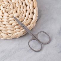 Stainless Steel Beauty Scissors for Eyebrow and Nose Hair with Round Head and Double Eyelid Stickers. 1.6 cm original light A shear