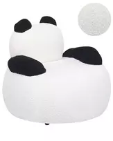 Vaikiškas fotelis Panda VIBY Boucle baltos spalvos