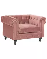 Fotelė CHESTERFIELD veliūrinė rožinė