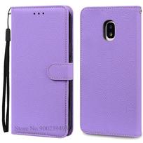 J7 2017 Odinis atlenkiamas dėklas Samsung Galaxy J7 2017 dėklas J730 J730F Samsung Galaxy J7 2017 dėklas Fundas piniginės tipo dangtelis korpusas J7 2017 J730 J730F šviesiai violetinė spalva