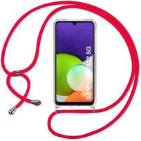 Case - BOOLING - for Samsung A22 5G - Reinforced Protection - Red Lanyard - Shockproof