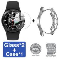 Dėklas + Grūdintas stiklas Samsung Galaxy Watch 4 Classic 42/46mm Apsauga nuo įbrėžimų Ekrano apsauga ir Apsauginis dėklas-buferis Watch 4 Classic 42mm