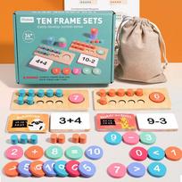 Medinė vaikų skaičių lentelė Pažinimo derinimas Sudėtis Atimtis Veiksmų Mokymas Montessori Loginio mąstymo Lavinimas Matematikos žaislai