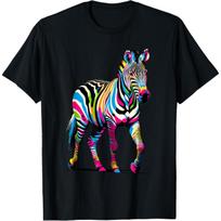 Colorful Pop Art Zebra Zebras T-Shirt S