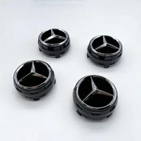 Automobilio lipdukas Naujas 4 vnt. 75 mm Juoda Raudona Iškilus Automobilio stilius Ratų centriniai dangteliai Stebulės dangteliai Emblema Mercedes Benz AMG A0004000900 Automobilio A