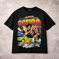 I Love Florida Hip Hop Rap Streetwear Graphic T-Shirt Souvenir Miami Urban Tee S