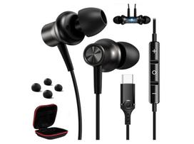 USB C Headphones for Samsung S25 S24 FE Galaxy Magnetic HiFi Type C Noise Cancelling Wired Headset with Microphone for iPhone 17 Air 16 Pro Max 16e 15