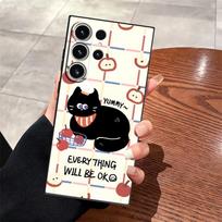 Case for Samsung Galaxy S25 Note 20 8 9 10 S20 Ultra S21 FE S10 S9 S24 Plus S23 S26 Funda Phone Cover Cartoon Cat Galaxy S26 Edge