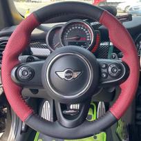 Hand-stitched Super-fine Black Suede DIY Steering Wheel Cover Suitable for Mini Cooper S JCW F56 F60 F55 F54  F57