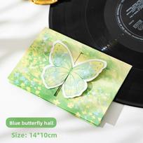 1Pc 3D butterfly greeting card DIY envelope folding card birthday couple blessing paper card