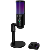 LORGAR SMP40, RGB Microphone with external mute button and metal stand, Black
