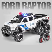 Nauja 1:28 Ford F150 Policijos automobilis Pikapas Simuliacija Lydinio Liejinys Metalo Automobilio Modelis Beveik bekele Didžiakojis Sunkvežimis su Garsu ir Šviesa Atitraukiamas Berniukų Žaislas