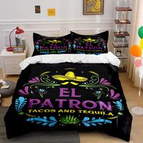 El Patron Tacos and Tequila Bedding Set Bedding set (1 duvet cover, 2 pillowcases, duvet not included) 135x200cm