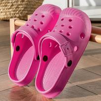 Women Summer Closed Toe Clogs Couple Breathable Non-slip Slides for Indoor Home Outdoor Beach 36-37
