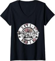 Womens Guns N' Roses Official Men's Floral Fill Bullet V-Neck T-Shirt XXXXL