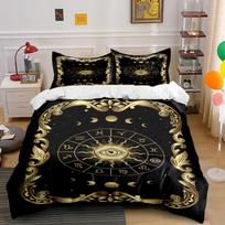 Zodiac Symbols Cosmos Black Bedding Set Bedding set (1 duvet cover, 2 pillowcases, duvet not included) 135x200cm