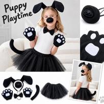 Dog Costume Accessory Set - Headband, Nose, Tie, Tail, Gloves, Skirt One Size