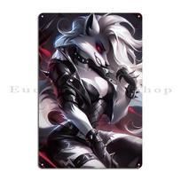 Helluva Boss Loona Hellhound Retro Helluva Boss X Hazbin Hotel Metal Wall Plaque Customized Painting Plates Tin Sign Poster 20x30cm（7.8x11.8inch）
