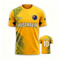 Unisex vaikams 10 futbolo marškinėliai, pralaidūs orui, greitai džiūstantys Australijos sportiniai marškinėliai, laisvalaikio treniruočių gerbėjų uniforma berniukams, mergaitėms, vaikams S yellow