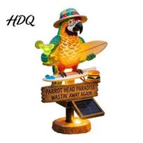 Garden Stake Light Solar-Powered Parrot Light Waterproof Lamp with Auto Outdoor Bird On/Off Decorative for Patio Pathway Animal Sculpture A orange