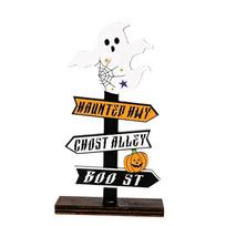 Gothic Style Pumpkin Ghost Decor Wood Halloween Decorative Signs Halloween Table Decor  Party Decor Ghost Style